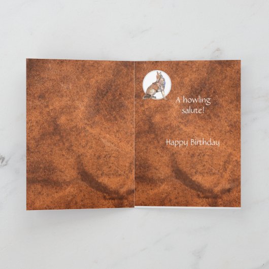 Funny 60th Birthday Howling Coyote Kaart (Binnen)
