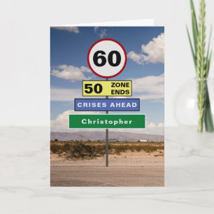 Funny 60th Birthday Humor Road Signs Add Jouw naam Kaart
