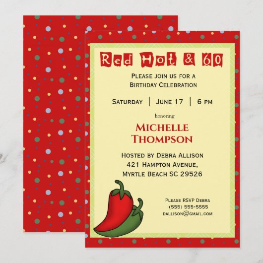 Funny 60th Birthday Invitations Kaart (Voorkant / Achterkant)