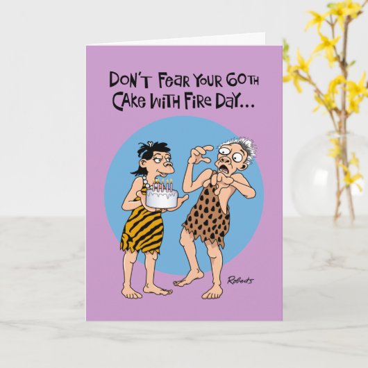 Funny 60th Birthday Kaart (Gele Bloem)