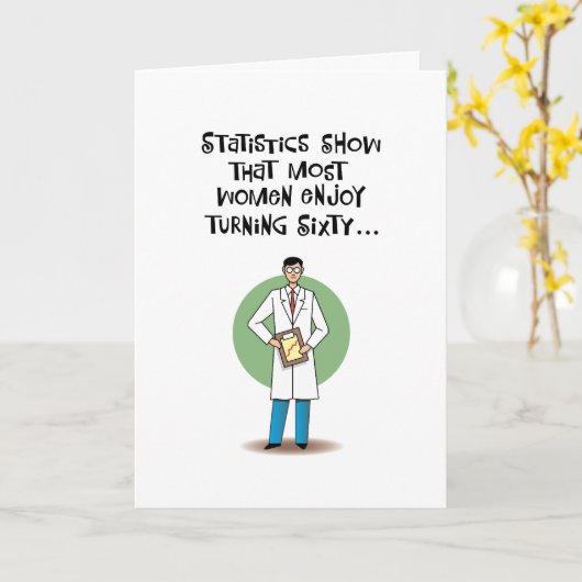 Funny 60th Birthday Kaart (Gele Bloem)