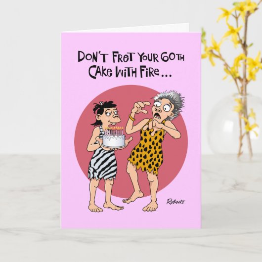 Funny 60th Birthday Kaart (Gele Bloem)