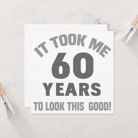 Funny 60th Birthday Kaart (Voorkant / Achterkant in situ)