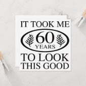 Funny 60th Birthday Kaart (Voorkant / Achterkant in situ)