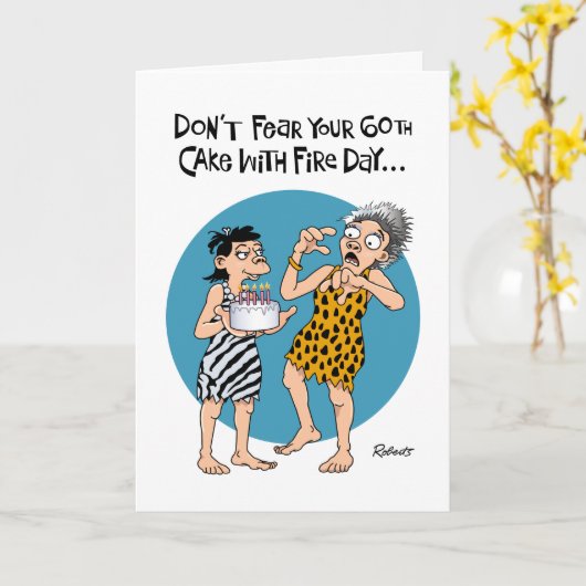 Funny 60th Birthday Kaart (Gele Bloem)