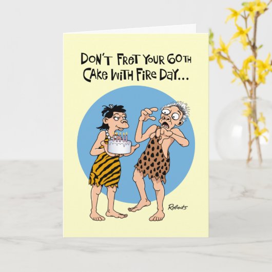 Funny 60th Birthday Kaart (Gele Bloem)