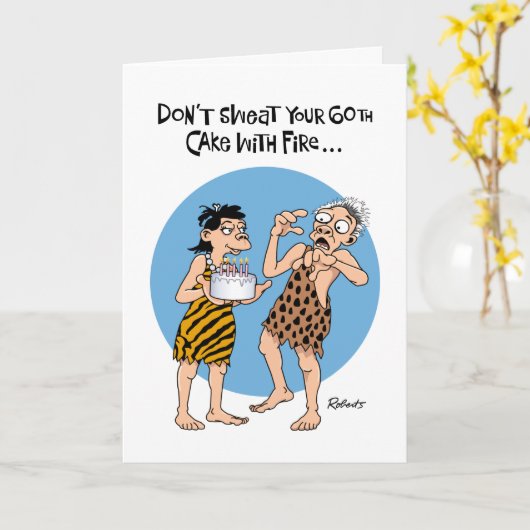 Funny 60th Birthday Kaart (Gele Bloem)