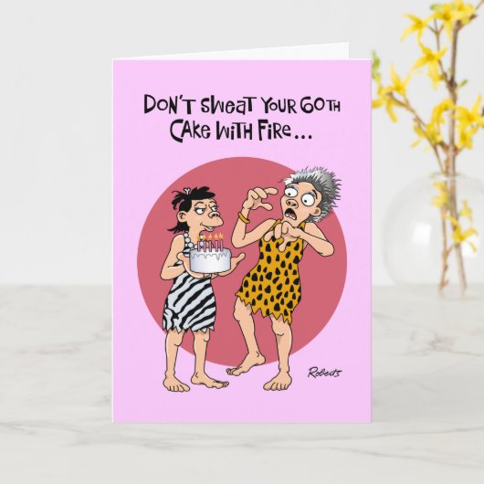 Funny 60th Birthday Kaart (Gele Bloem)