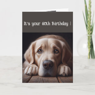 Funny 60th Birthday, Labrador Retriever Kaart