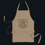 Funny 60th Birthday Limerick Gift Apron - Woman Standaard Schort<br><div class="desc">Dit grappige pron heeft een 60ste verjaardagslimerick die een geweldig cadeau maakt voor een vrouw die 60 wordt. Het luidt: Er was eens een meisje in een menigte die schreeuwde: "60 en trots! Het heeft geen zin om te lachen, ik nam ze met vreugde en ik zal er nog 60...</div>