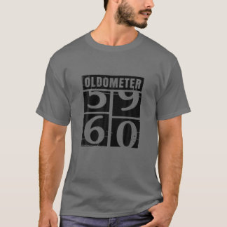 Funny 60th Birthday Oldometer  Retro Graphi T-shirt