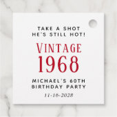 Funny  60th Birthday Party Bedankjes Labels (Achterkant)