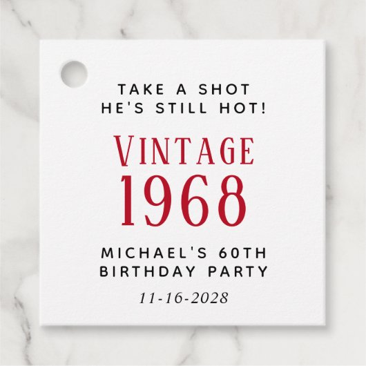 Funny  60th Birthday Party Bedankjes Labels (Voorkant)