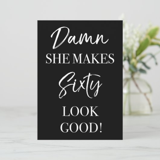 Funny 60th Birthday Party Kaart (Staand voorkant)