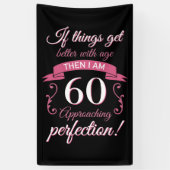 Funny 60th Birthday 'Perfection' Spandoek (Verticaal)