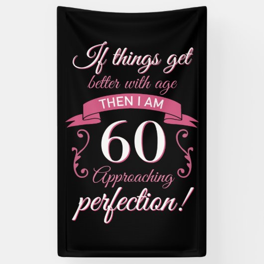 Funny 60th Birthday 'Perfection' Spandoek (Verticaal)