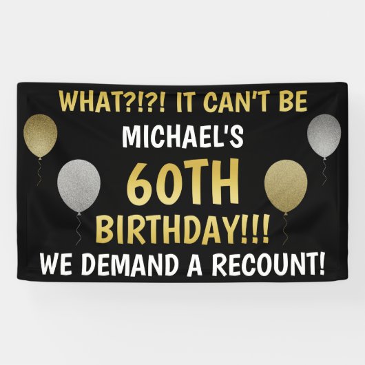 Funny 60th Birthday (Recount) Spandoek (Horizontaal)