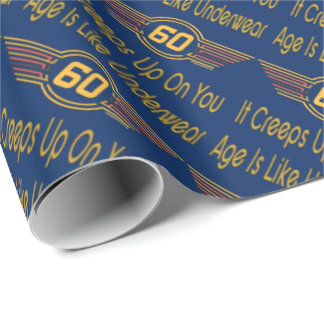 Funny 60th - Leeftijd is als ondergoed Cadeaupapier