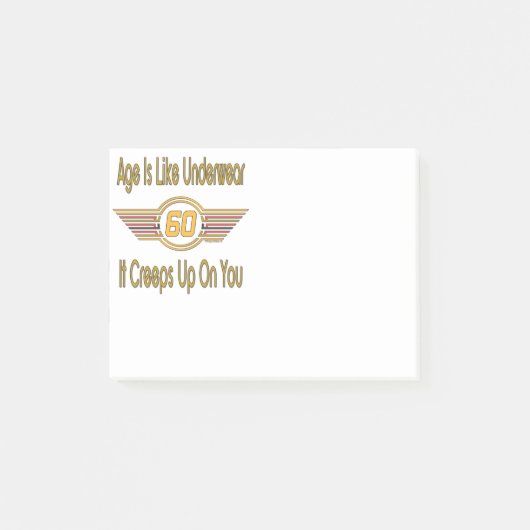 Funny 60th - Leeftijd is als ondergoed Post-it® Notes (Voorkant)