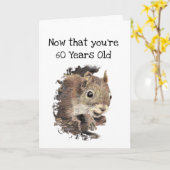 Funny 60th Old Age Birthday Squirrel Good Time Kaart (Gele Bloem)