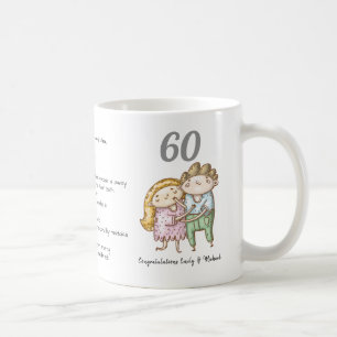 FUNNY 60th Wedding Jubileum Diamond Gepersonalisee Koffiemok