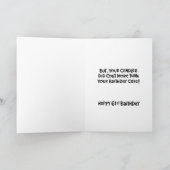 Funny 61st Birthday Card for Male Kaart (Binnen)