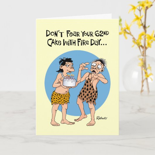 Funny 62nd Birthday Kaart (Gele Bloem)