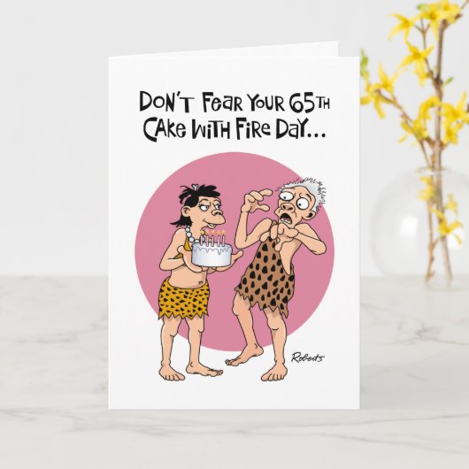 Funny 65th Birthday Card Kaart (Gele Bloem)