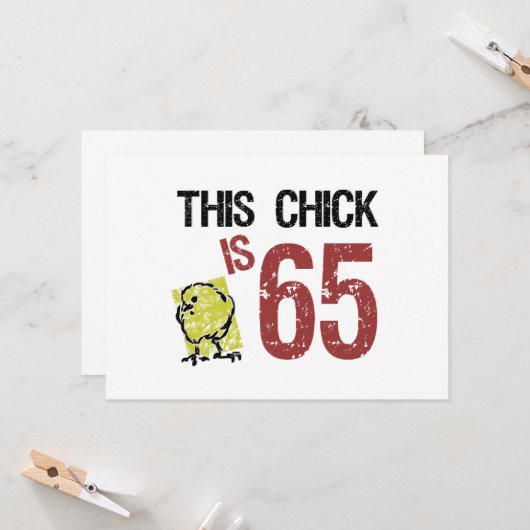 Funny 65th Birthday, dames Kaart (Voorkant / Achterkant in situ)