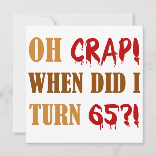 Funny 65th Birthday Gag Gift Kaart (Voorkant)