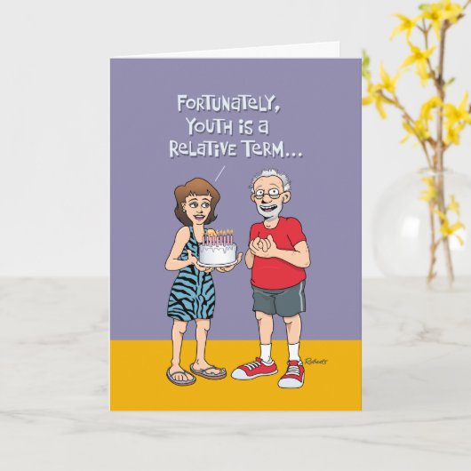 Funny 65th Birthday Kaart (Gele Bloem)