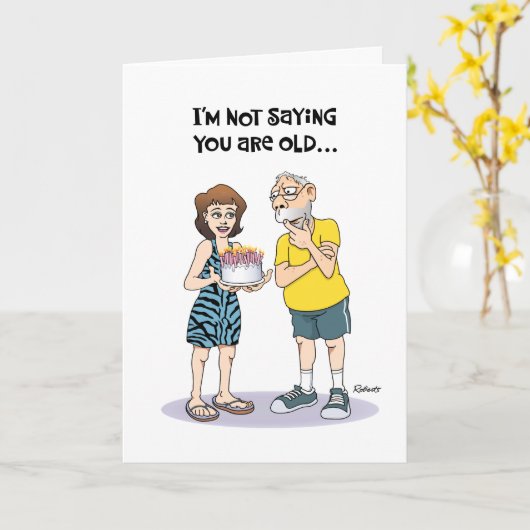 Funny 65th Birthday Kaart (Gele Bloem)