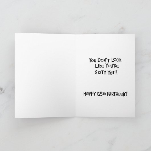 Funny 65th Birthday Kaart (Binnen)