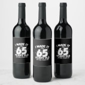 Funny 65th Birthday Quote Sarcastic 65 Year Old Wijn Etiket (Flessen)