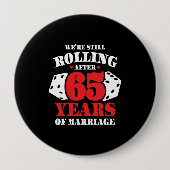 Funny 65th Jubileum koppels getrouwd 65 jaar Ronde Button 4,0 Cm (Voorkant)