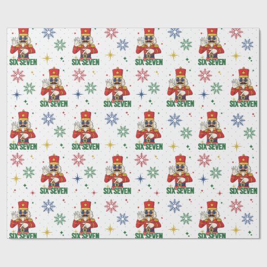 Funny 67 6 7 Meme Xmas Nutcracker Christmas Humor Cadeaupapier (Vlak)