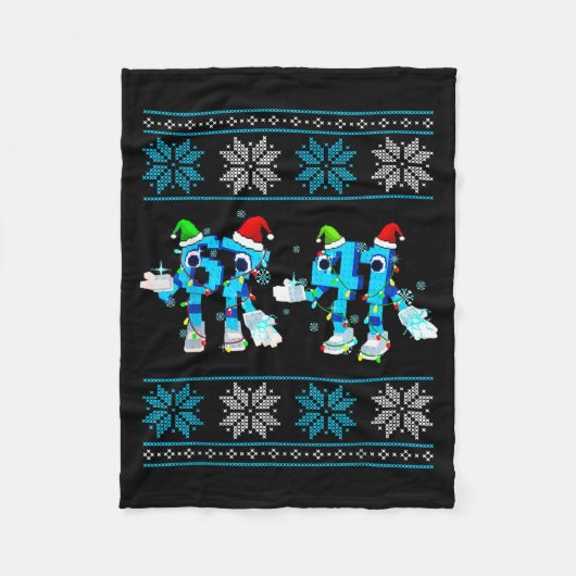 Funny 67 And 41 Christmas Ugly Sweater For Boys Ki Fleece Deken (Voorkant)