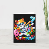 Funny 67 Baseball Dabbing Cat 6 7 Dripng Ice Cream Kaart (Voorkant)
