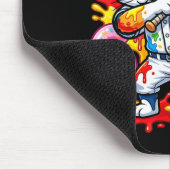 Funny 67 Baseball Dabbing Cat 6 7 Dripng Ice Cream Muismat (Hoek)