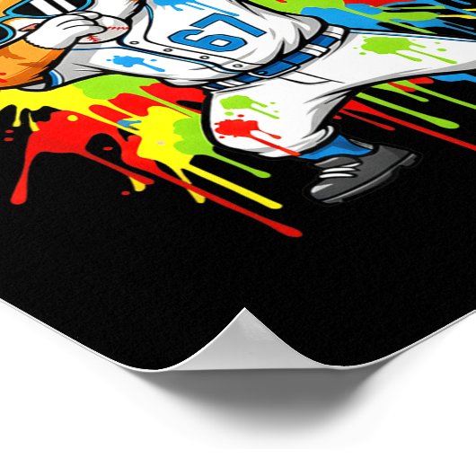 Funny 67 Baseball Dabbing Cat 6 7 Dripng Ice Cream Poster (Hoek)