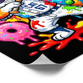 Funny 67 Baseball Dabbing Cat 6 7 Dripng Ice Cream Poster (Hoek)