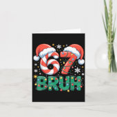 Funny 67 Bruh Christmas Design Meme Lights Candy C Kaart (Voorkant)