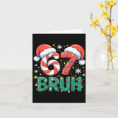 Funny 67 Bruh Christmas Design Meme Lights Candy C Kaart (Gele Bloem)