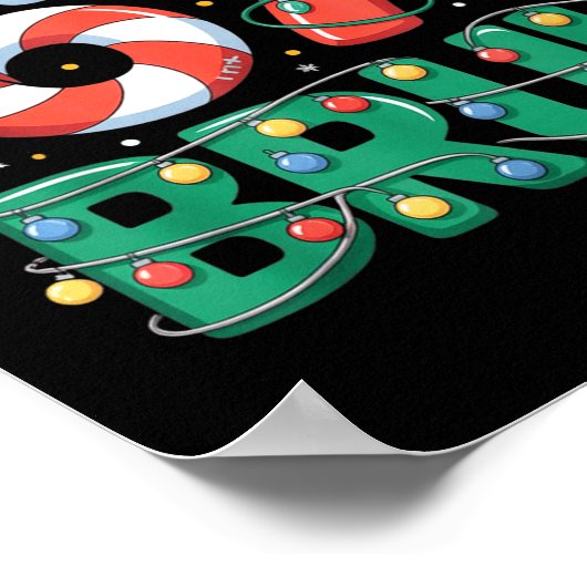 Funny 67 Bruh Christmas Design Meme Lights Candy C Poster (Hoek)