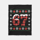 Funny 67 Buffalo Plaid Christmas Snow Ugly Sweater Fleece Deken (Voorkant)