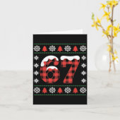 Funny 67 Buffalo Plaid Christmas Snow Ugly Sweater Kaart (Gele Bloem)