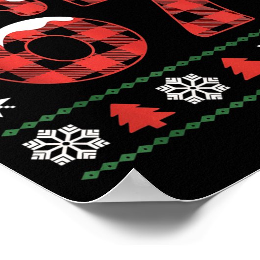 Funny 67 Buffalo Plaid Christmas Snow Ugly Sweater Poster (Hoek)