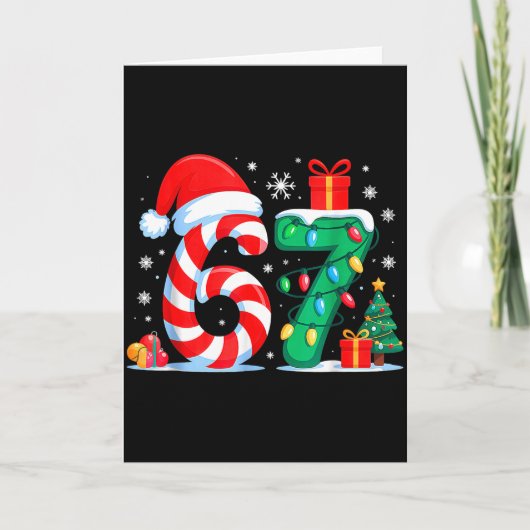 Funny 67 Christmas 6 7 Six Seven Meme 6 7 Matching Kaart (Voorkant)