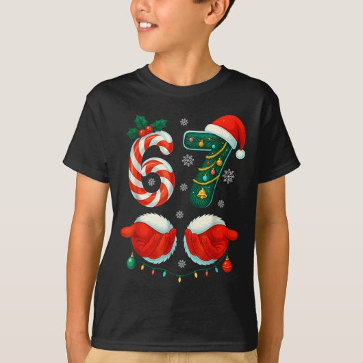 Funny 67 Christmas 6 7 Six Seven Meme 6 7 Matching T-shirt (Voorkant)