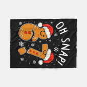 Funny 67 Christmas Oh Snap Gingerbread Man 6 7 Mem Fleece Deken (Voorkant (Horizontaal))